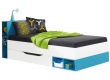 Dětská postel Moli 90x200cm - Bílý lux/tyrkys