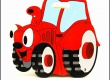 Dětský odpadkový koš Traktor červený
