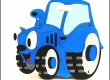 Dětský odpadkový koš Traktor modrý
