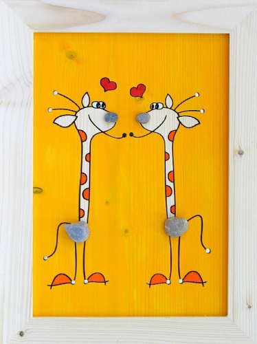 Dětský obrázek žirafy  žlutý