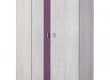 Rohová šatní skříň Delbert 2 - borovice/fialová