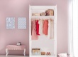 Dvoudveřová šatní skříň Betty - bílá/růžová