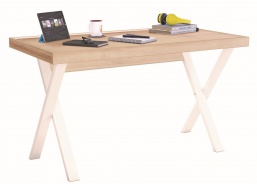 Jednoduchý psací stůl Veronica - dub světlý/bílá