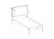 Studentská postel 100x200cm s polštářem Veronica - dub světlý/bílá