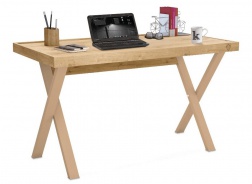 Minimalistický psací stůl Cody - dub světlý/béžová