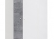 Rohová šatní skříň Omega - bílá/beton