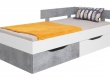 Dětská postel Omega 90x200cm s úložným prostorem - bíla/beton