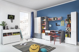 Dětský pokoj Omega E - bílá / beton