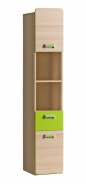 Vysoká kombinovaná skříň Melisa - jasan/zelená