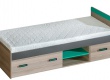 Dětská postel 80x195cm s úložným prostorem Groen - jasan/antracit/zelená