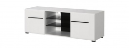 Televizní stolek s osvětlením Heber - bílý/černý