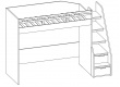 Vyvýšená postel Trendy 90x200cm, levá - perokresba
