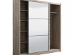Šatní skříň s posuvnými dveřmi a zrcadlem Debby 215 - dub šedý
