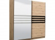 Šatní skříň s posuvnými dveřmi a zrcadlem Rimini - dub artisan/černá