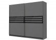 Šatní skříň s posuvnými dveřmi Rimini - šedá/černá