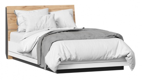 Postel s roštem Trendy 120x200cm - dub zlatý/černá/bílá/růžová