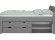 Úložný box se šuplíky pod postel Dany - tmavě šedá