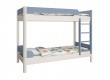 Patrová postel Eveline 90x200cm - bílý masiv/modrá