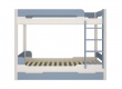 Patrová postel s přistýlkou Eveline 90x200cm - bílý masiv/modrá