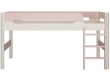 Vyvýšená postel Eveline 90x200cm - bílý masiv/růžová