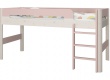 Vyvýšená postel Eveline 90x200cm - bílý masiv/růžová