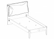 Studentská postel 100x200cm s polštářem Lincoln - perokresba