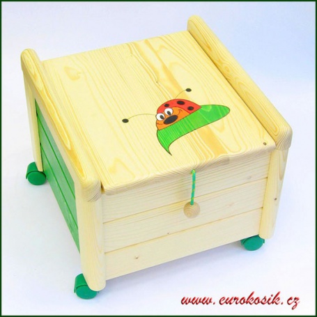 Dřevěný Box na hračky s víkem Beruška