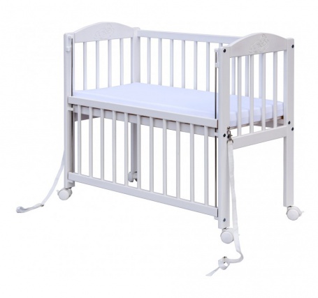 Postýlka se stahovacím bokem Baby Scarlett 90x41cm - bílá