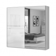 Dvoudveřová posuvná skříň Tiana se zrcadlem š.230cm - bílá