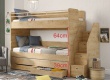 Patrová postel s úložným prostorem a schůdky Cody 90x200cm - rozměry