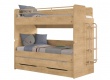 Patrová postel s úložným prostorem a žebříkem Cody 90x200cm - dub světlý