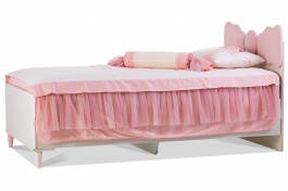 Dětská postel 100x200 s výklopným úložným prostorem Chere - bříza/růžová