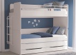 Patrová postel s přistýlkou, úložným prostorem a žebřík Pure Modular - v prostoru