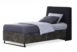 Studentská postel 100x200 s úložným prostorem Falko - dub rebap/bronz