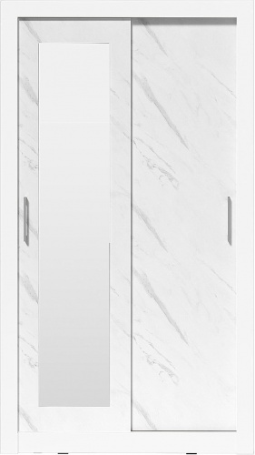 Šatní skříň 120Šatní skříň 120 se zrcadlem Roxy - bílá/mramor bílý