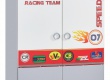 Šatní skříň 2D Grand Prix - šedá/bílá/červená