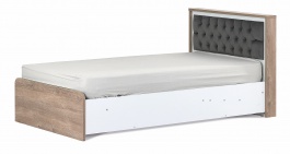 Studentská postel 110x200 s výklopným úložným prostorem Brian - dub/bílá