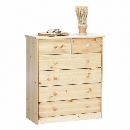 Zásuvková komoda 6Z Mara - přírodní lak