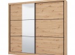 2D šatní skříň s posuvnými dveřmi a zrcadlem 245 Debby - dub artisan