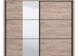 2D šatní skříň s posuvnými dveřmi a zrcadlem 245 Debby - dub šedý
