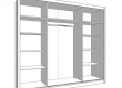 2D šatní skříň s posuvnými dveřmi a zrcadlem 245 Debby - perokresba