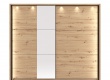 Šatní skříň s posuvnými dveřmi, zrcadlem a LED osvětlením Catalina  240 - dub artisan