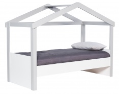 Domečková postel 90x200 Spencer - bílá/šedá