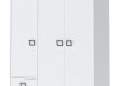 Třídveřová kombinovaná šatní skříň I Sloane - bílá