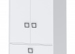 Dvoudveřová kombinovaná šatní skříň II Sloane - bílá