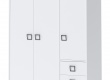Třídveřová kombinovaná šatní skříň II Sloane - bílá