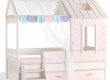 Domečková postel 90x200 s úložným prostorem Boom - bříza/růžová