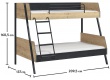 Studentská patrová postel 90x200-120x200 Sirius - rozměry