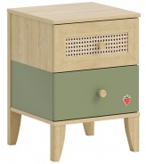 Noční stolek Habitat - dub/zelená