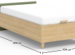 Studentská postel 100x200cm s výklopným úložným prostorem Habitat - rozměry